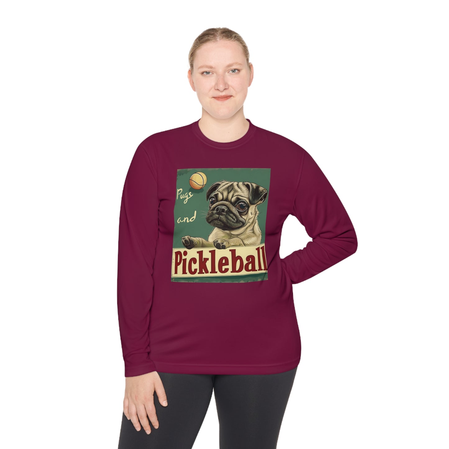 Pugs and Pickleball – Unisex UV Protective Pickleball Long Sleeve Tee