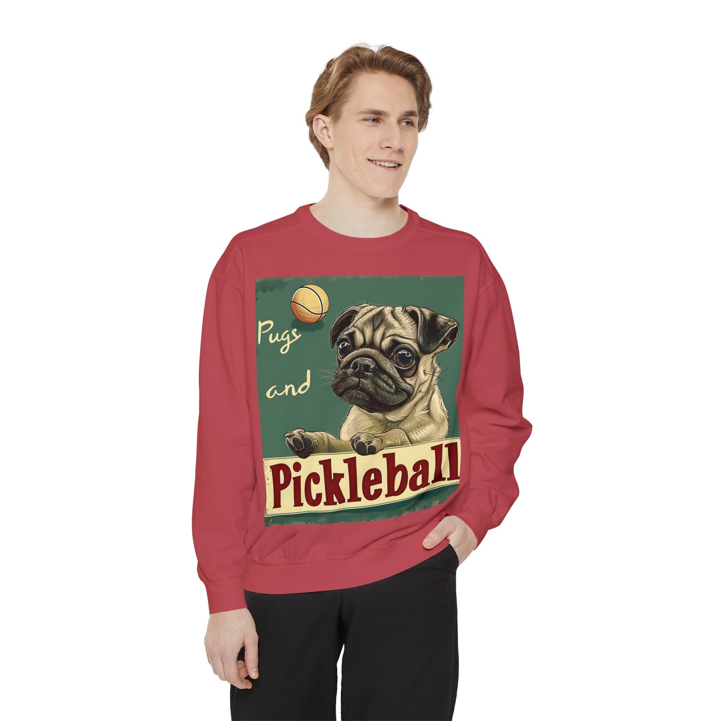 Pugs and Pickleball – Unisex Cozy Pickleball Sweatshirt