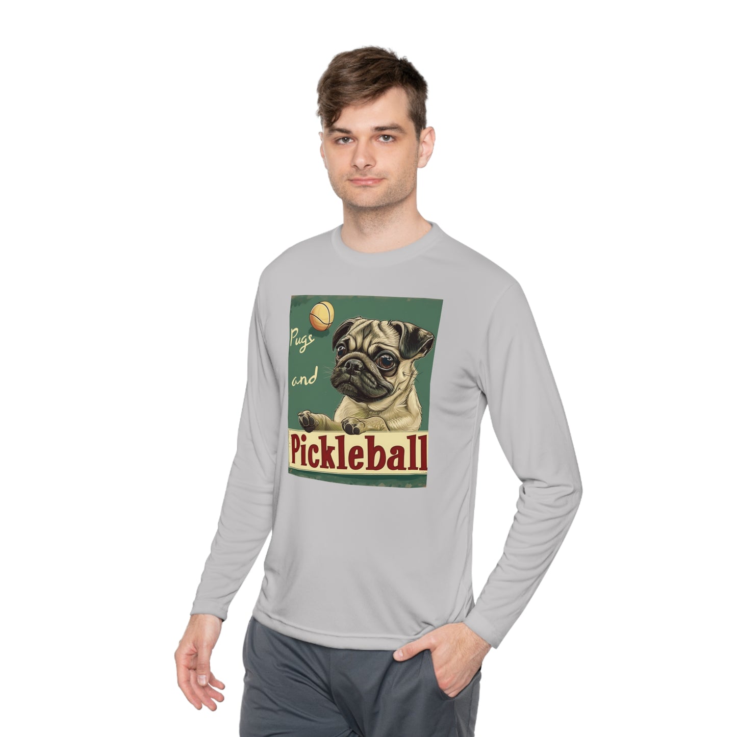 Pugs and Pickleball – Unisex UV Protective Pickleball Long Sleeve Tee