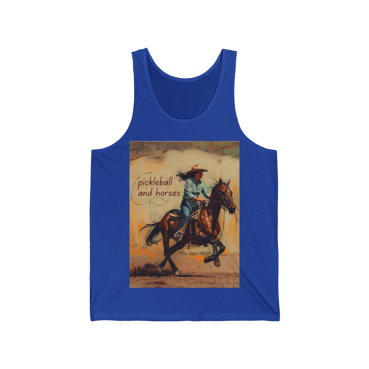 Pickleball and Horses Unisex Jersey Tank