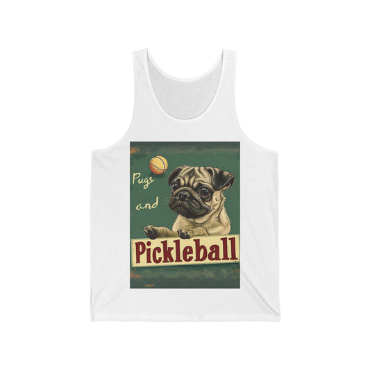 Pugs and Pickleball Unisex Jersey Tank