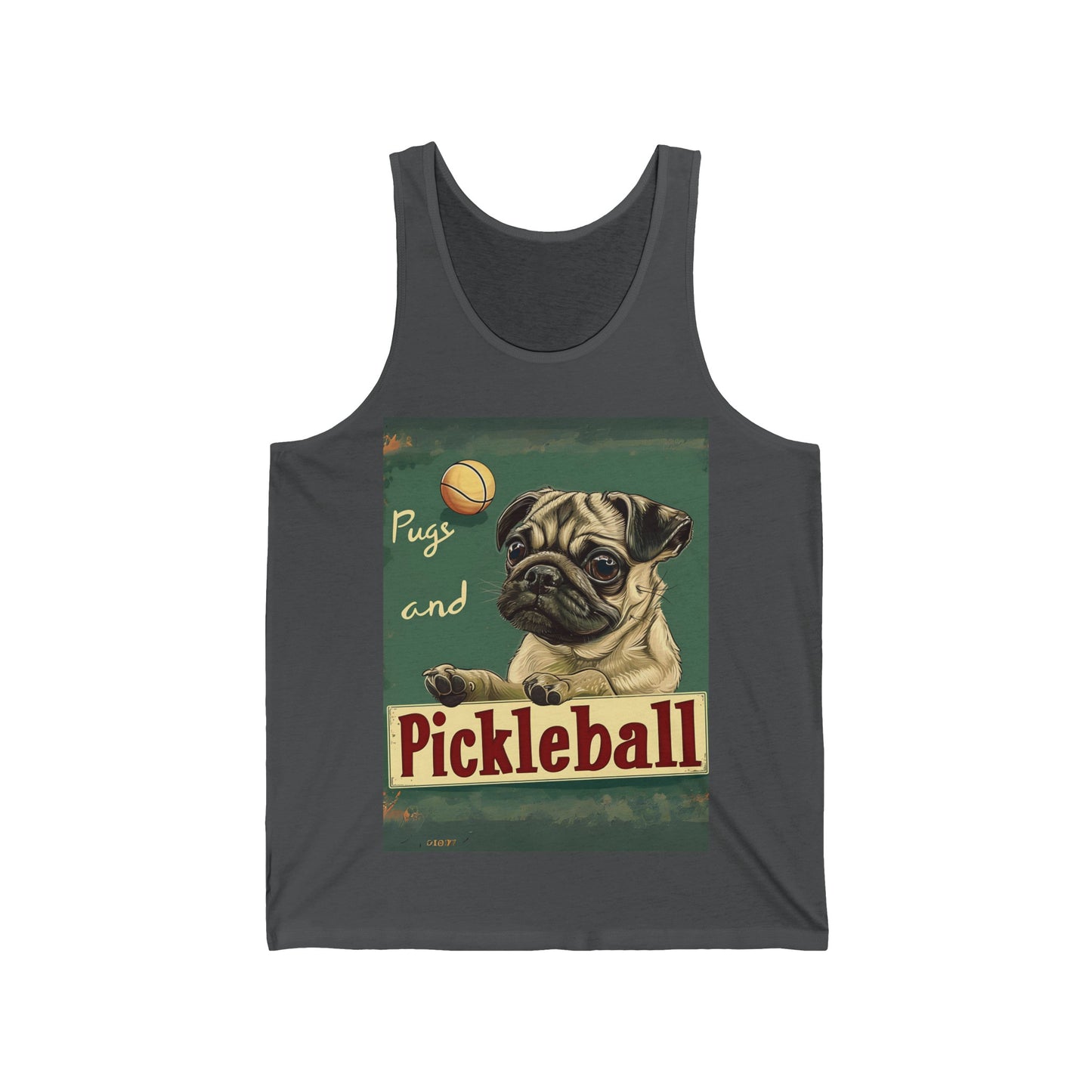 Pugs and Pickleball Unisex Jersey Tank