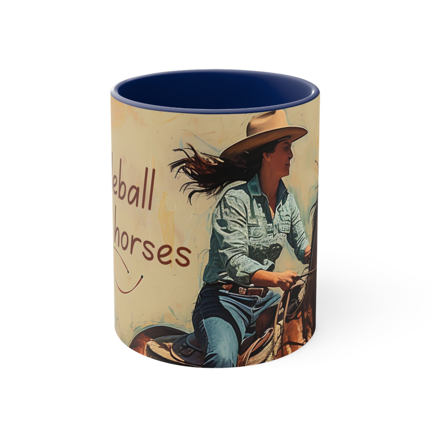 Pickleball and Horses Accent Coffee Mug