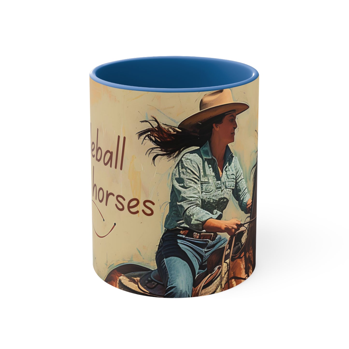 Pickleball and Horses Accent Coffee Mug