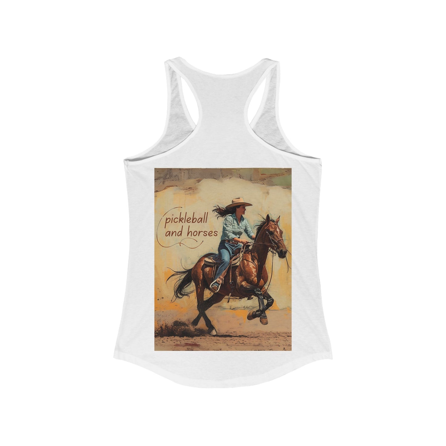 Classic Pickleball and Horses Women's Racerback Tank