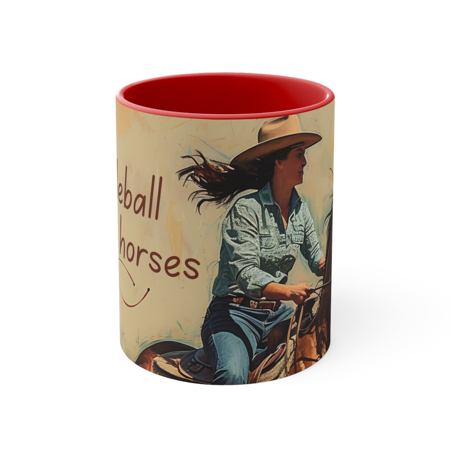 Pickleball and Horses Accent Coffee Mug