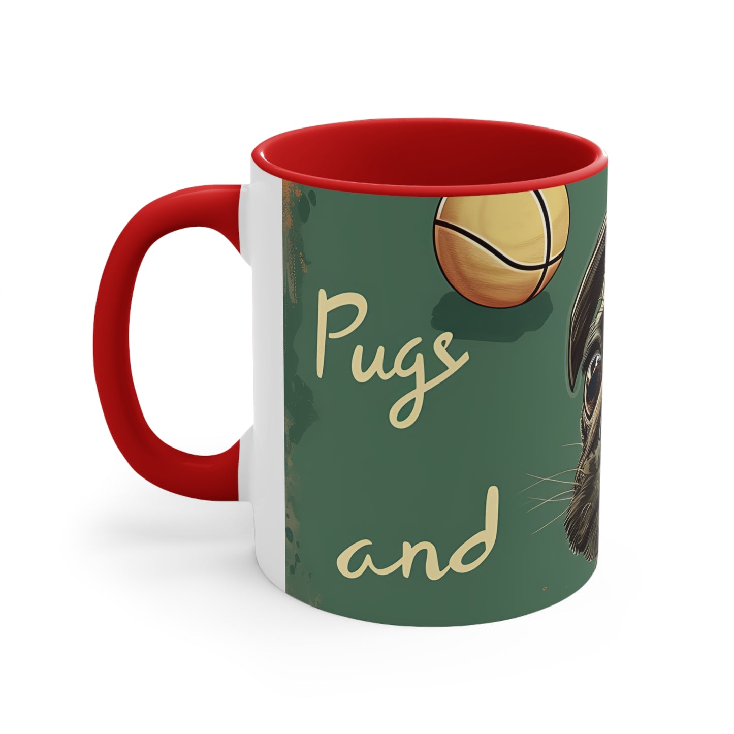 Pugs and Pickleball Accent Coffee Mug