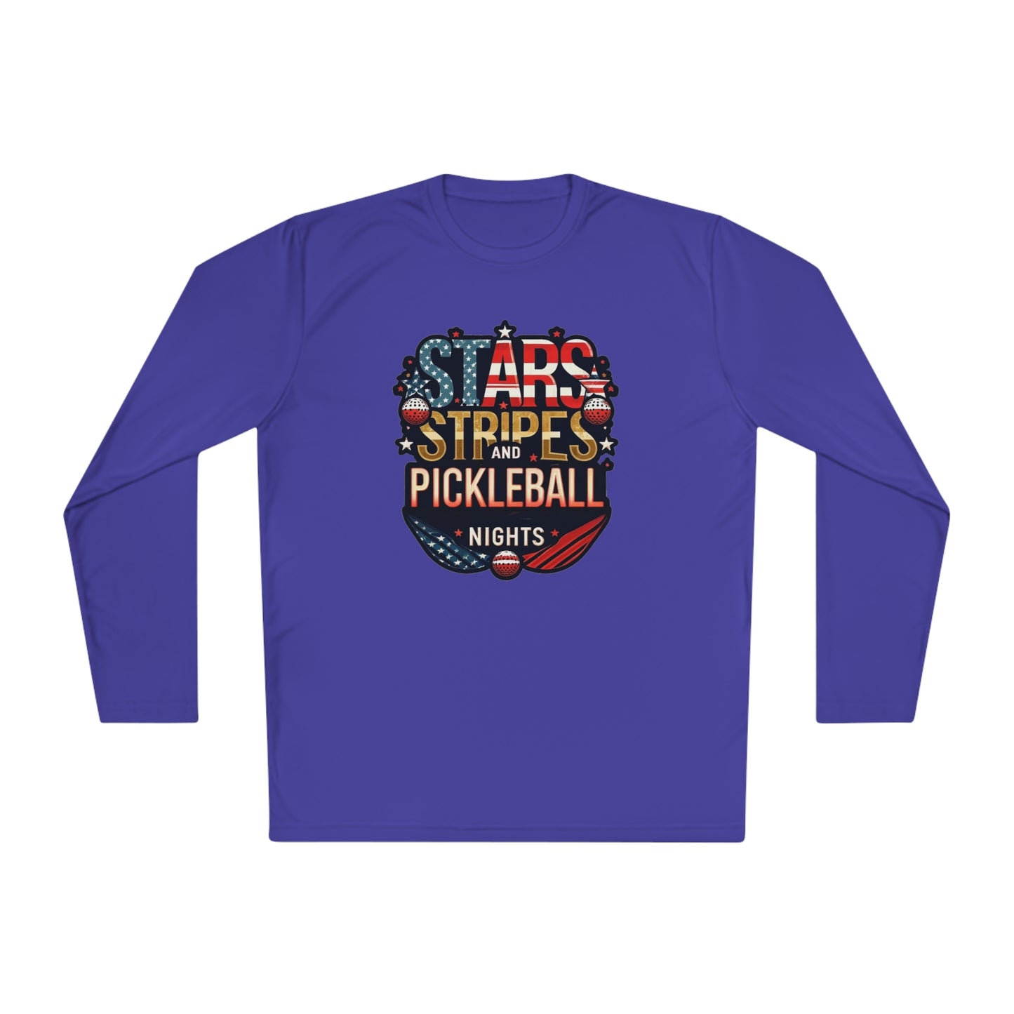 Stars, Stripes and Pickleball Nights – Unisex UV Protective Pickleball Long Sleeve Tee