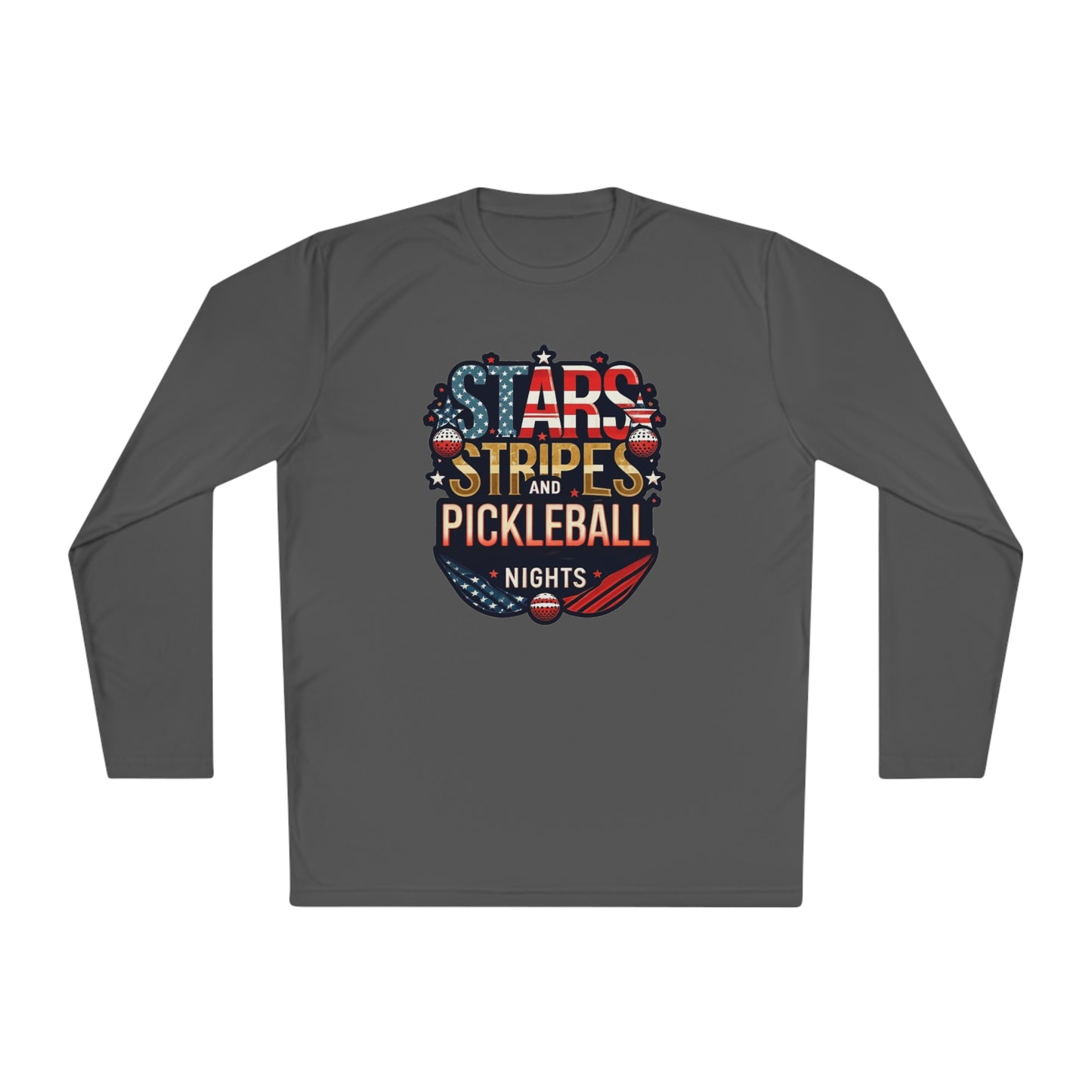 Stars, Stripes and Pickleball Nights – Unisex UV Protective Pickleball Long Sleeve Tee