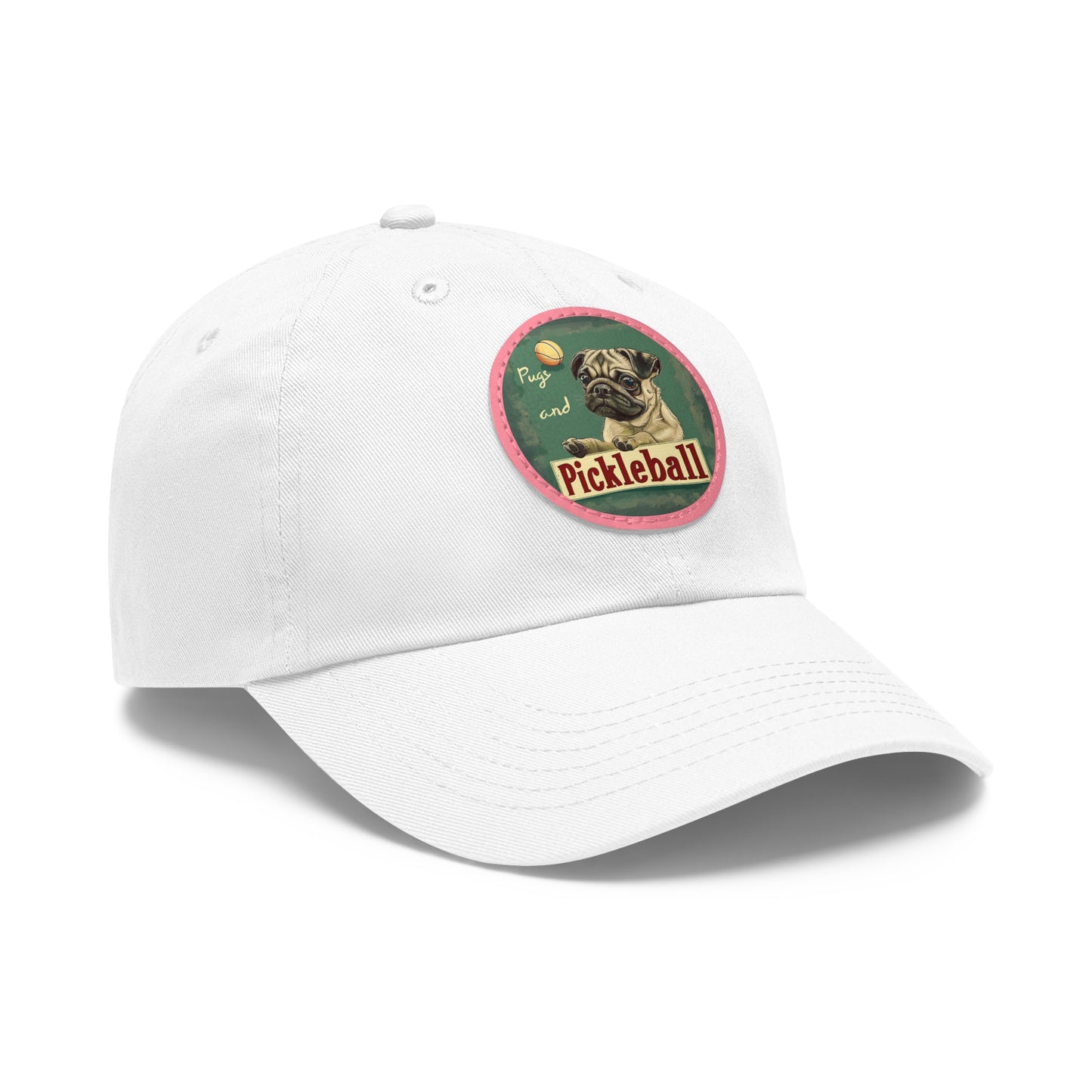 Pugs and Pickleball Leather Patch Hat