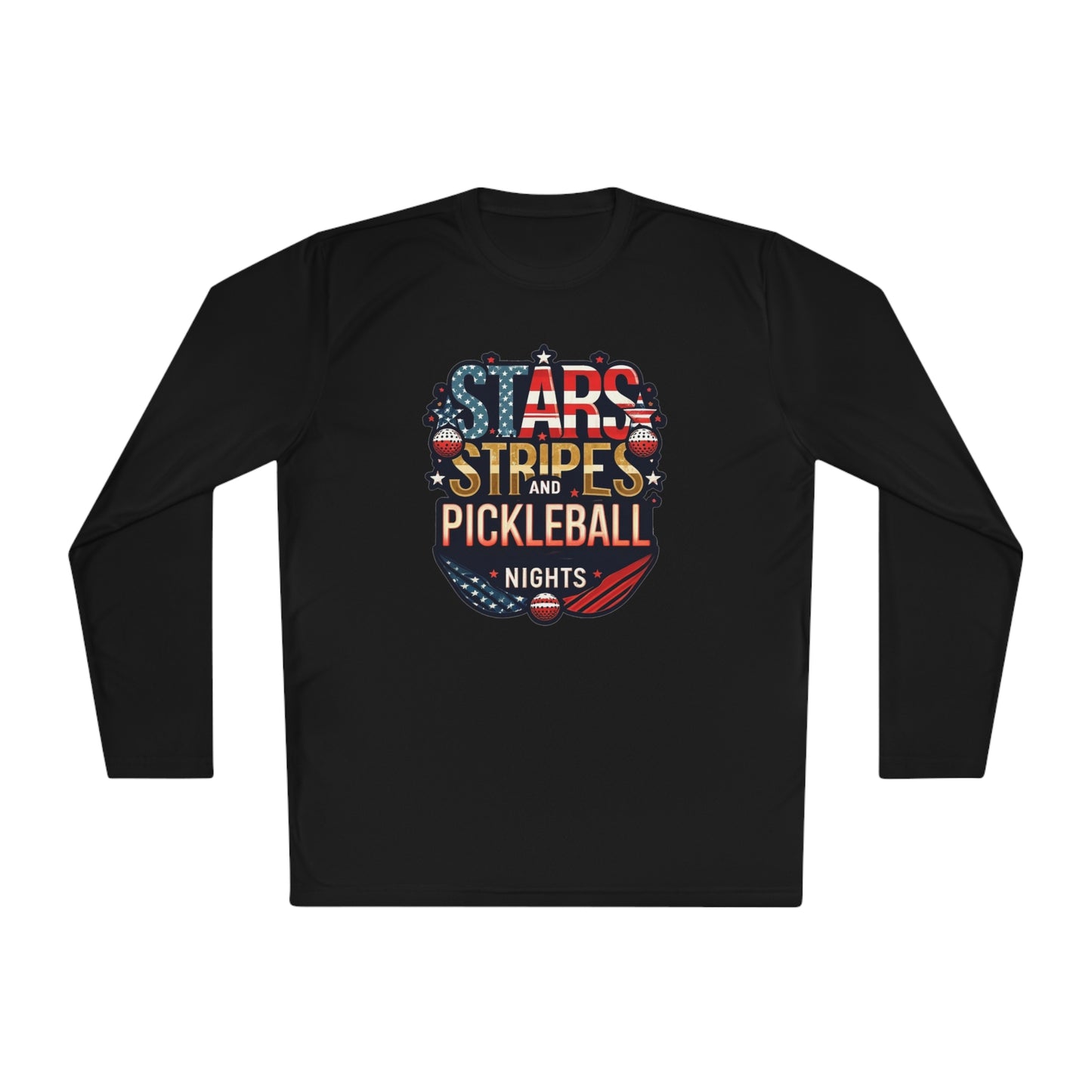 Stars, Stripes and Pickleball Nights – Unisex UV Protective Pickleball Long Sleeve Tee