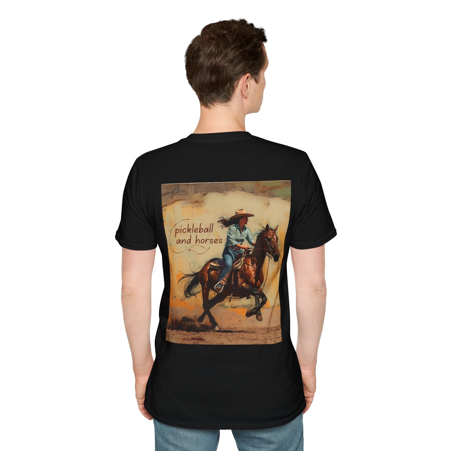 Classic Pickleball and Horses Comfort Tee – Unisex Soft-Style