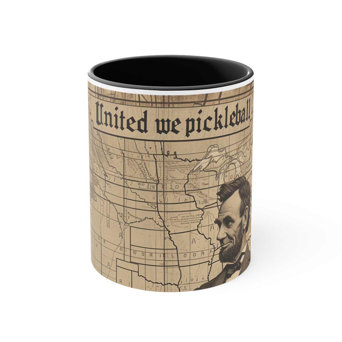 United We Pickleball Accent Coffee Mug