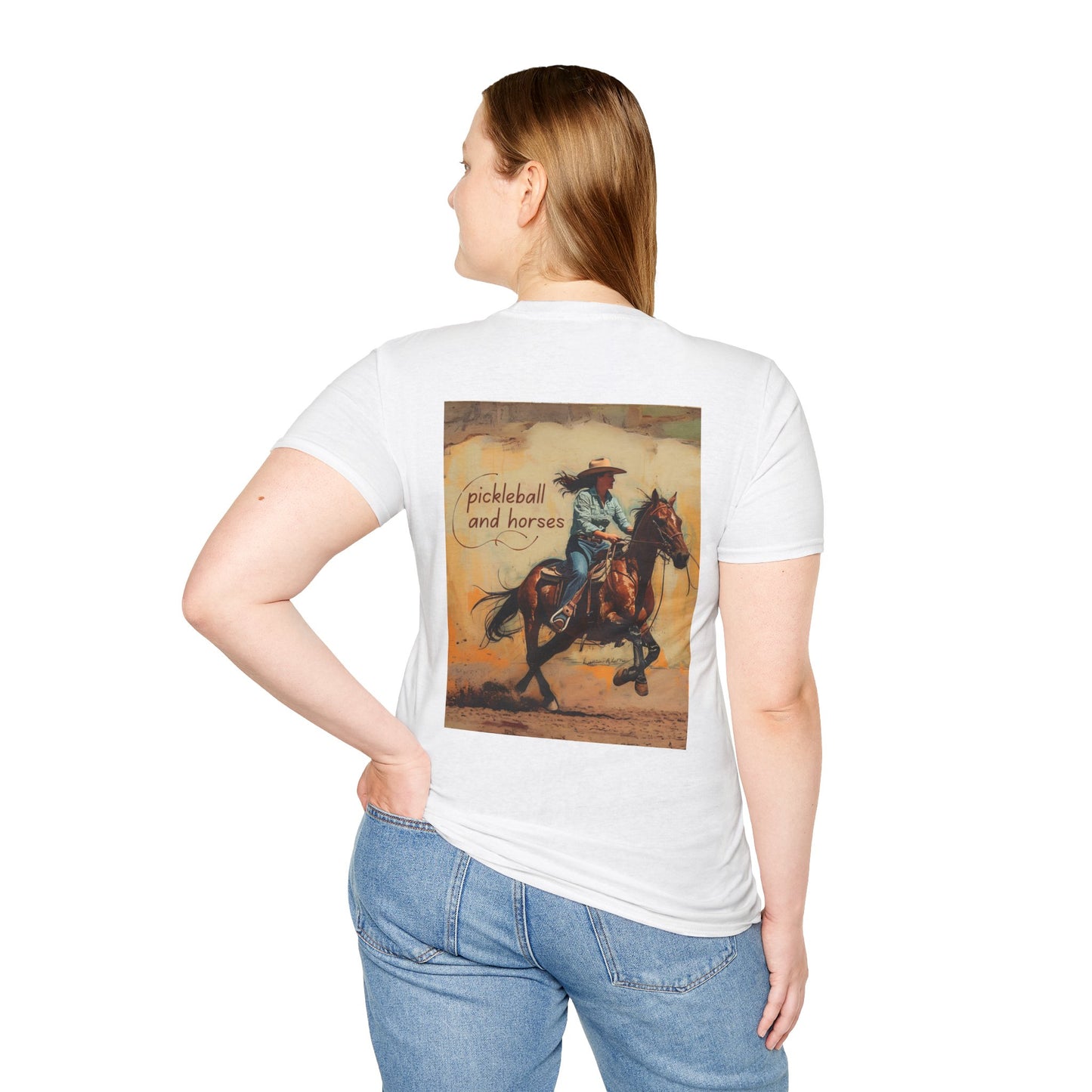 Classic Pickleball and Horses Comfort Tee – Unisex Soft-Style