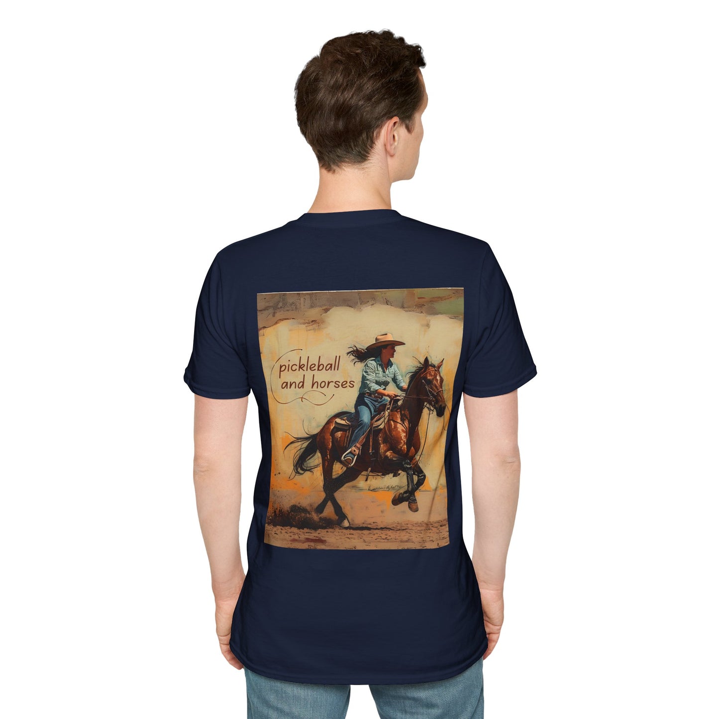 Classic Pickleball and Horses Comfort Tee – Unisex Soft-Style