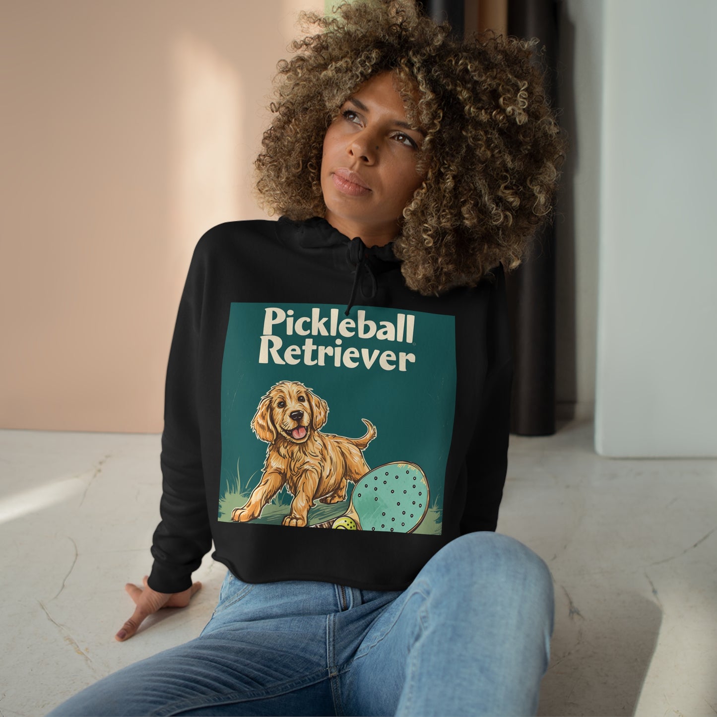 Pickleball Retriever Casual Crop Hoodie