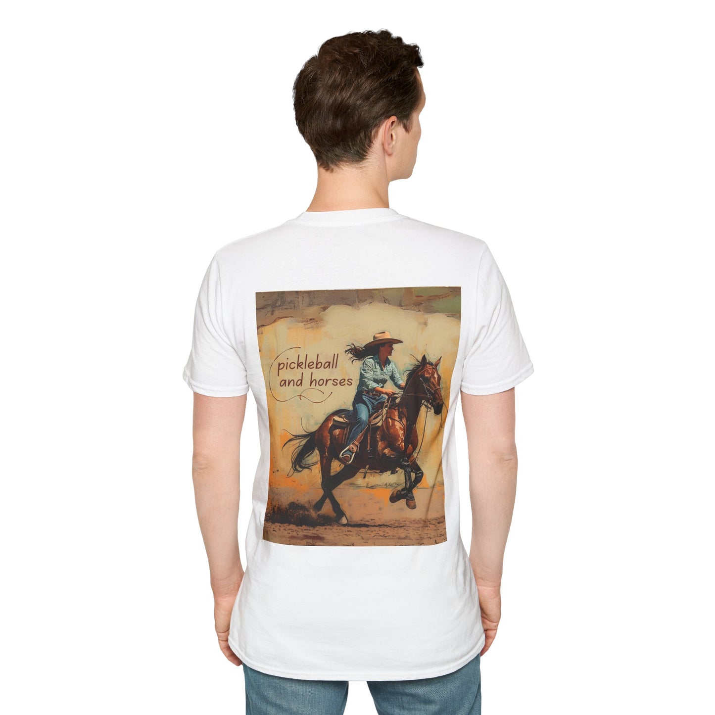 Classic Pickleball and Horses Comfort Tee – Unisex Soft-Style