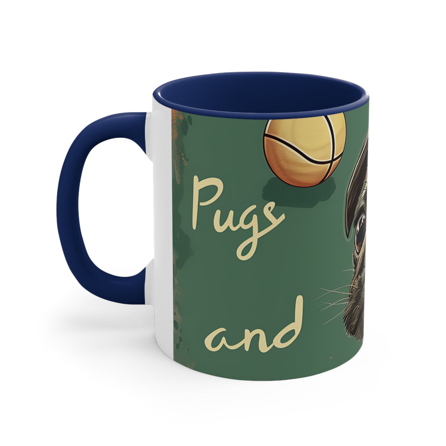 Pugs and Pickleball Accent Coffee Mug