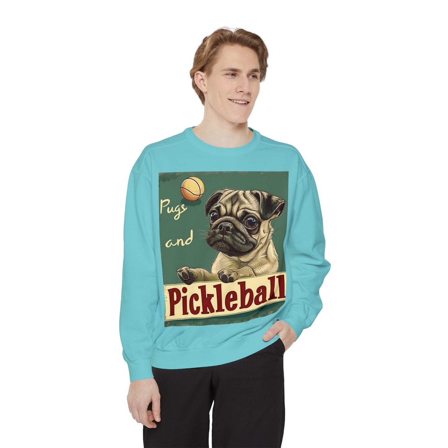 Pugs and Pickleball – Unisex Cozy Pickleball Sweatshirt