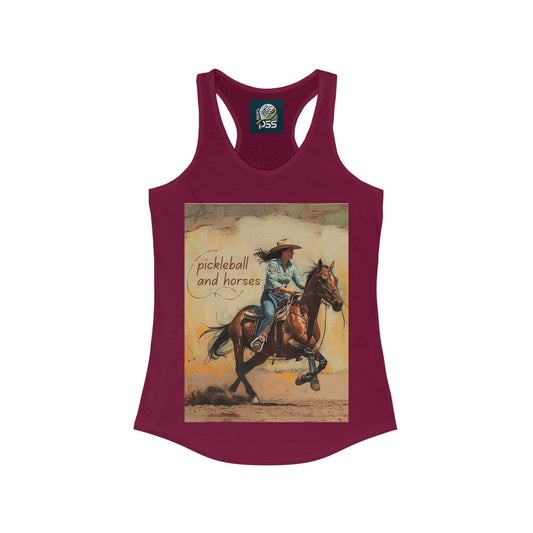 Pickleball and Horses Women's Racerback Tank