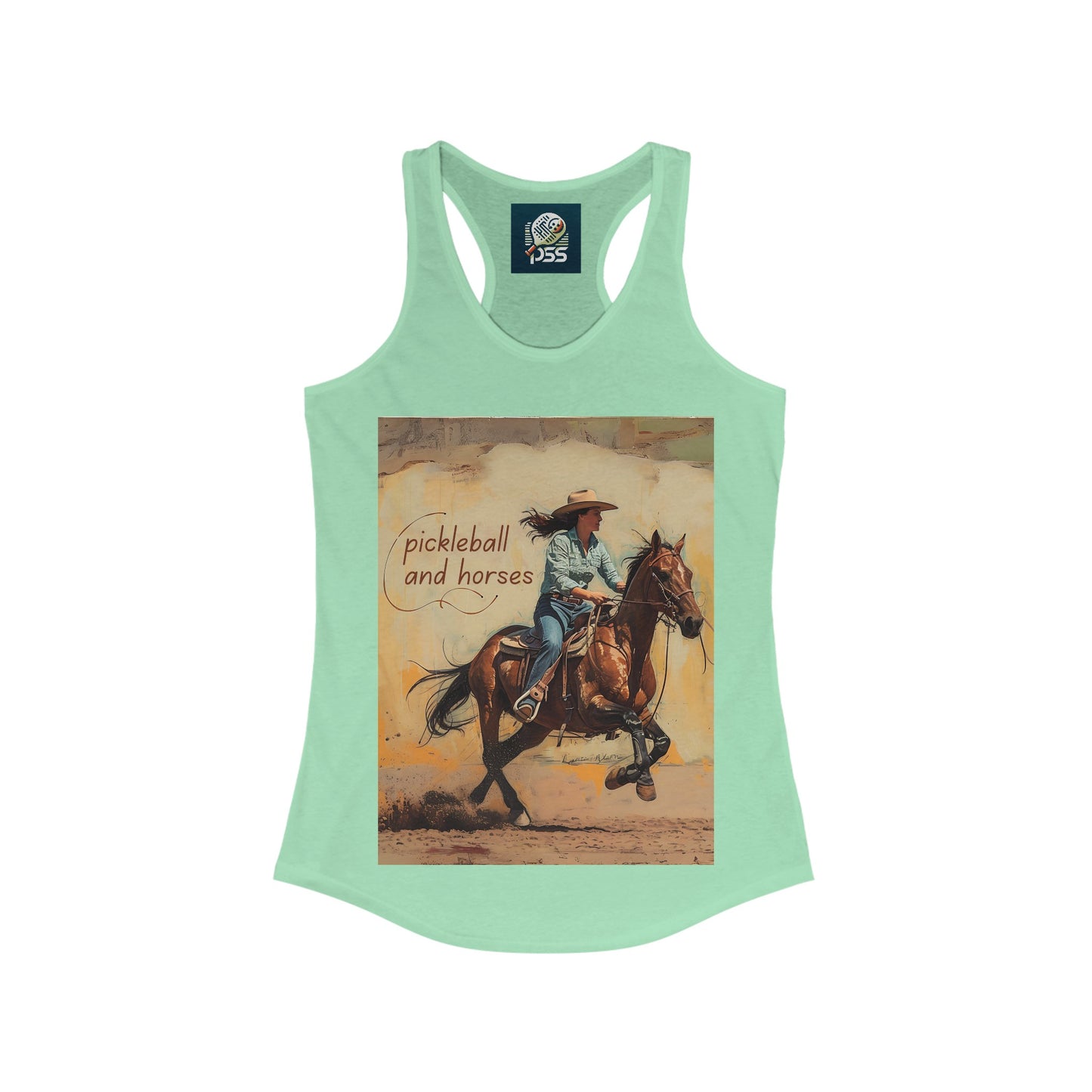 Pickleball and Horses Women's Racerback Tank