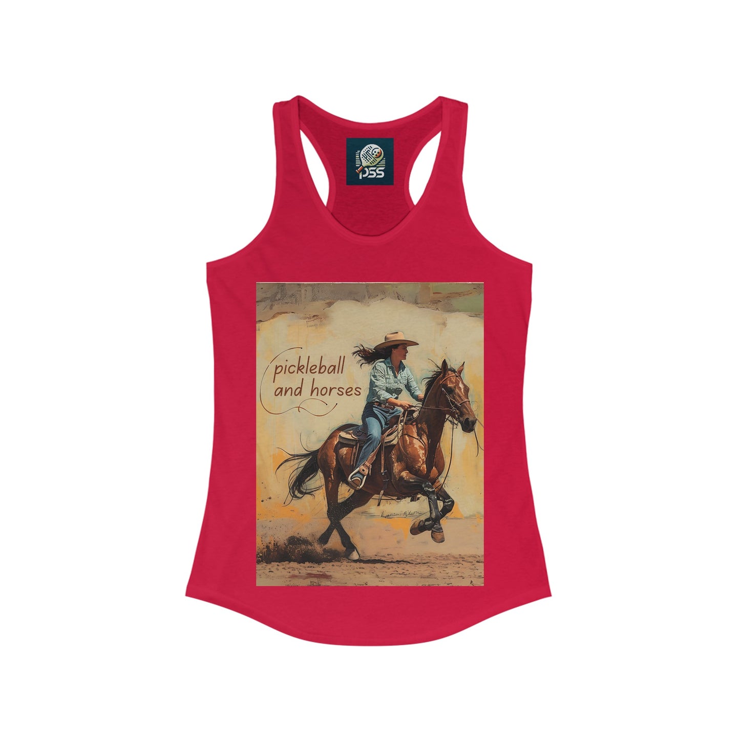 Pickleball and Horses Women's Racerback Tank