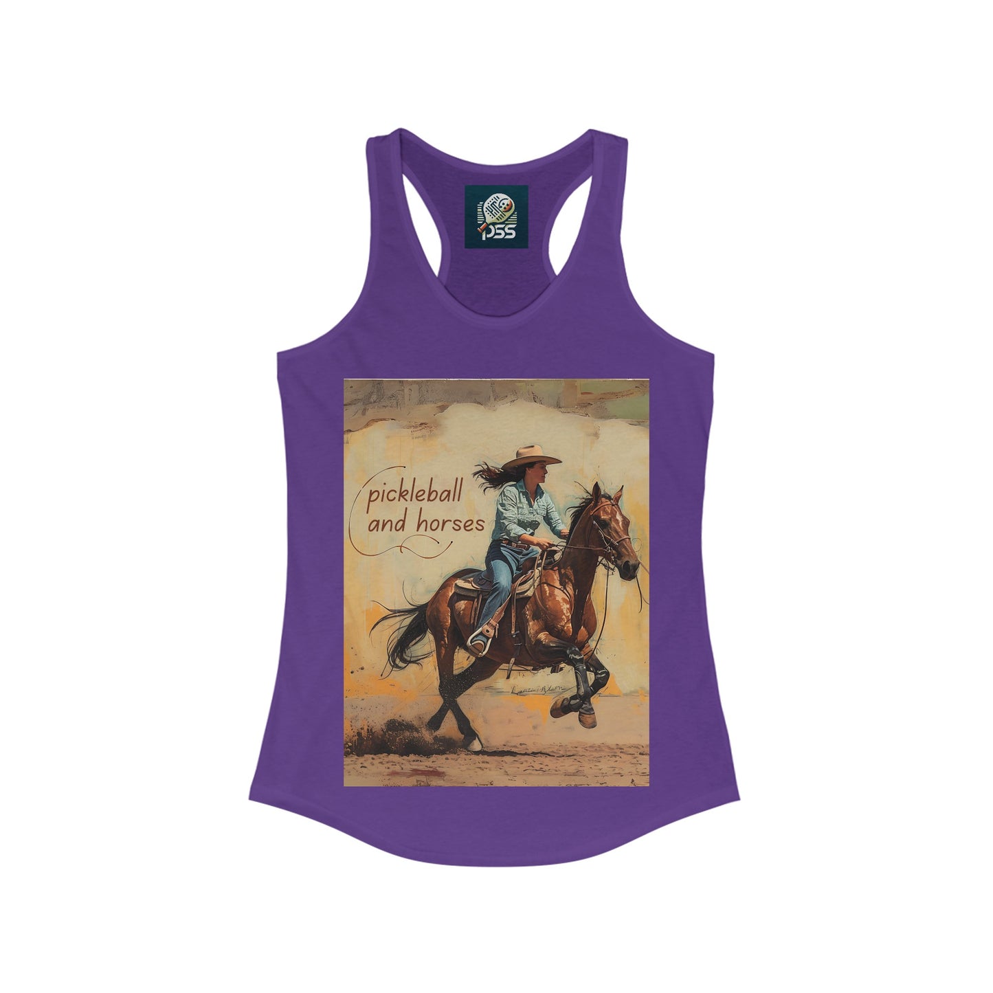 Pickleball and Horses Women's Racerback Tank