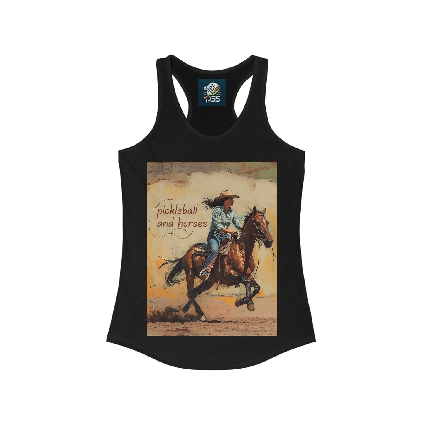 Pickleball and Horses Women's Racerback Tank