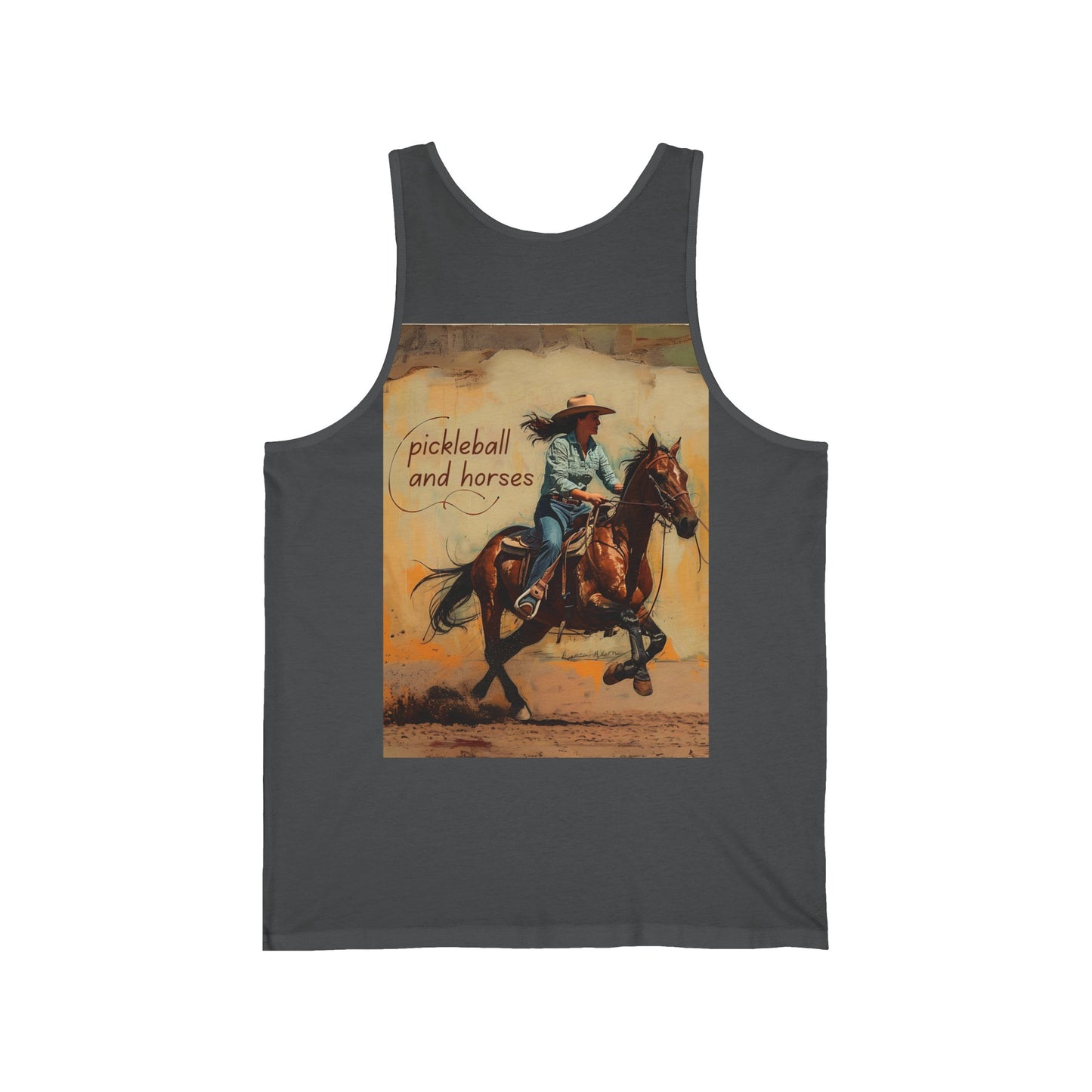 Classic Pickleball and Horses Unisex Jersey Tank