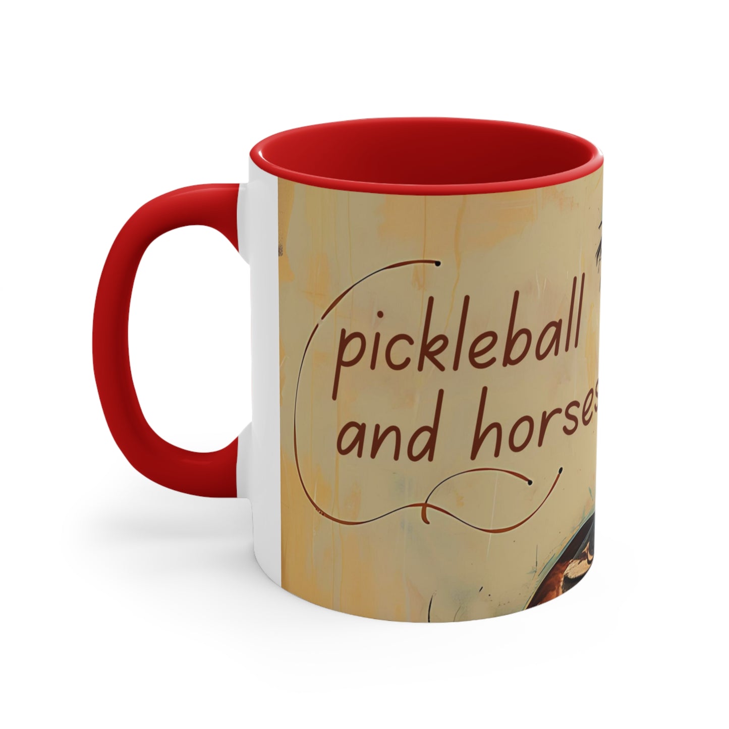 Pickleball and Horses Accent Coffee Mug