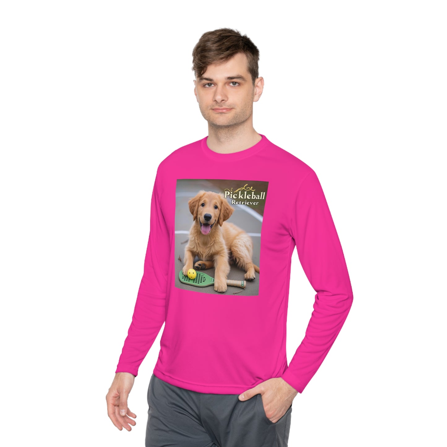 Pickleball Pup Partner – Unisex UV Protective Pickleball Long Sleeve Tee