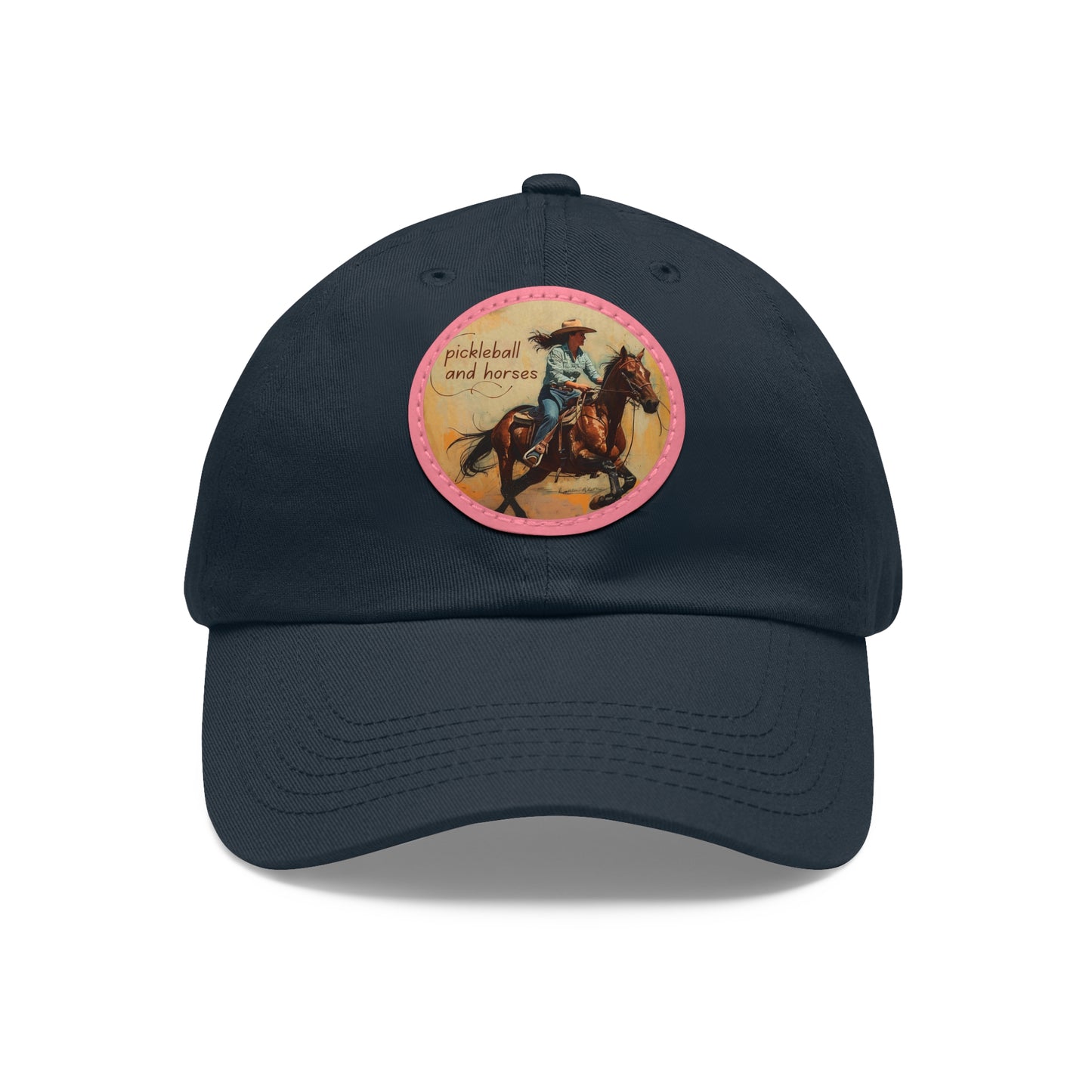 Pickleball and Horses Leather Patch Hat