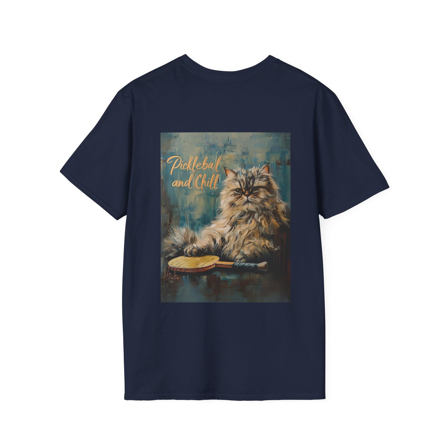 Classic Pickleball and Chill Feline Comfort Tee - Unisex Galactic Soft Touc