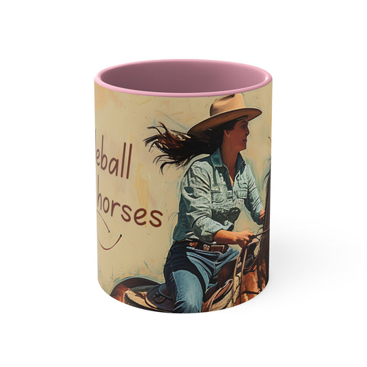 Pickleball and Horses Accent Coffee Mug