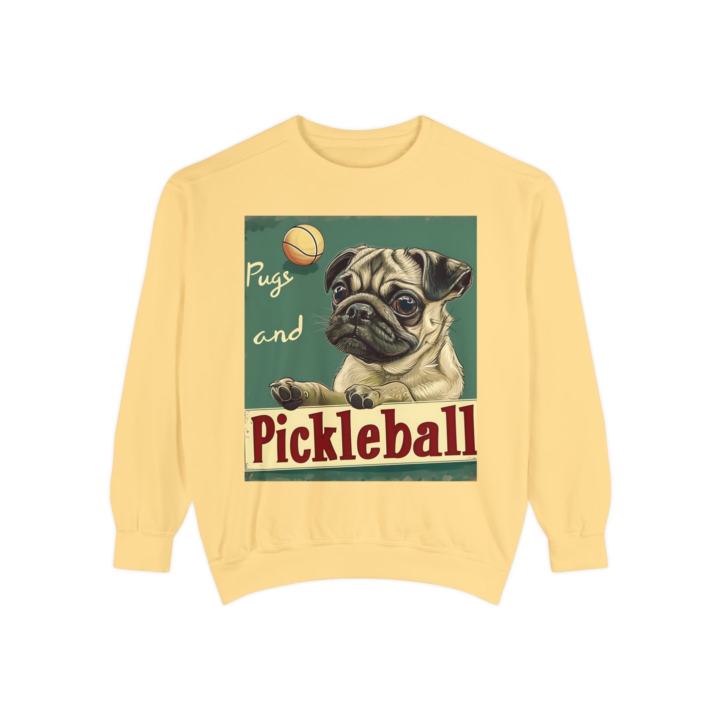 Pugs and Pickleball – Unisex Cozy Pickleball Sweatshirt