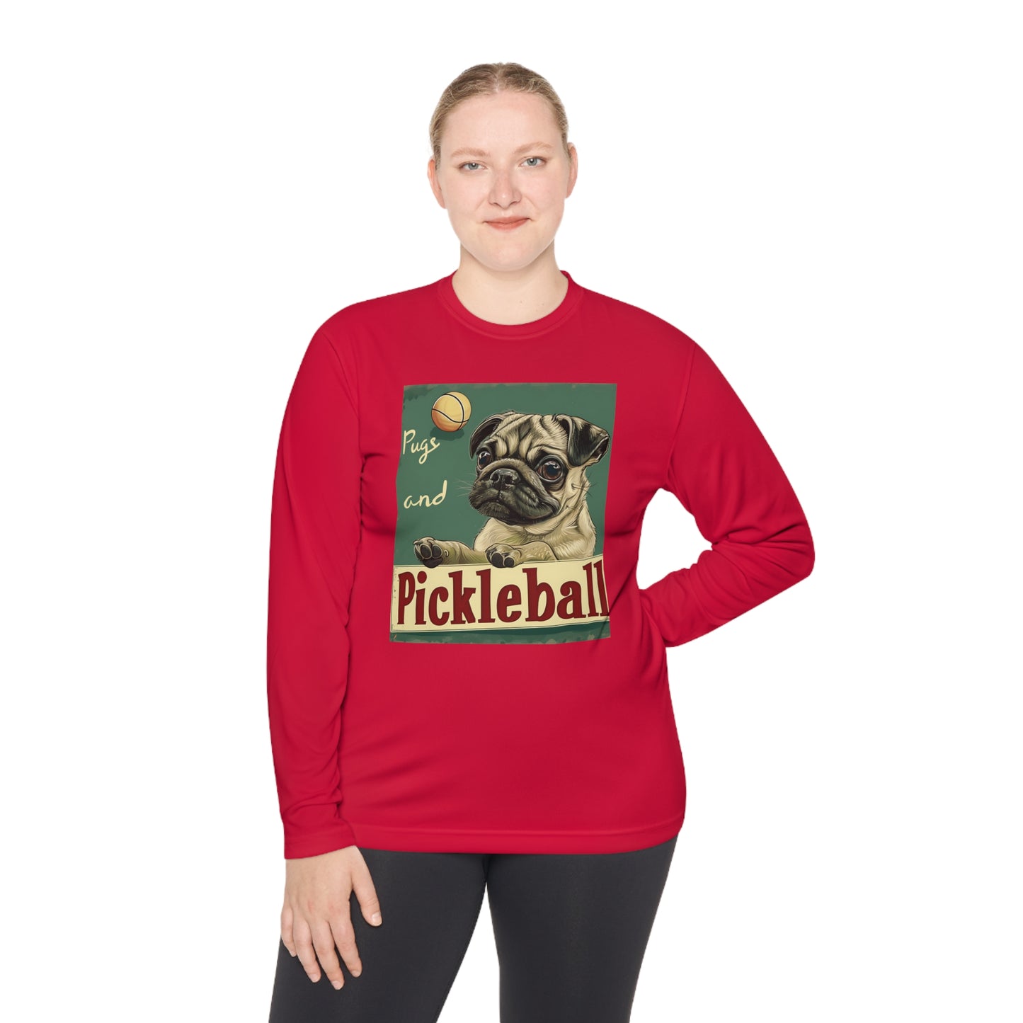 Pugs and Pickleball – Unisex UV Protective Pickleball Long Sleeve Tee