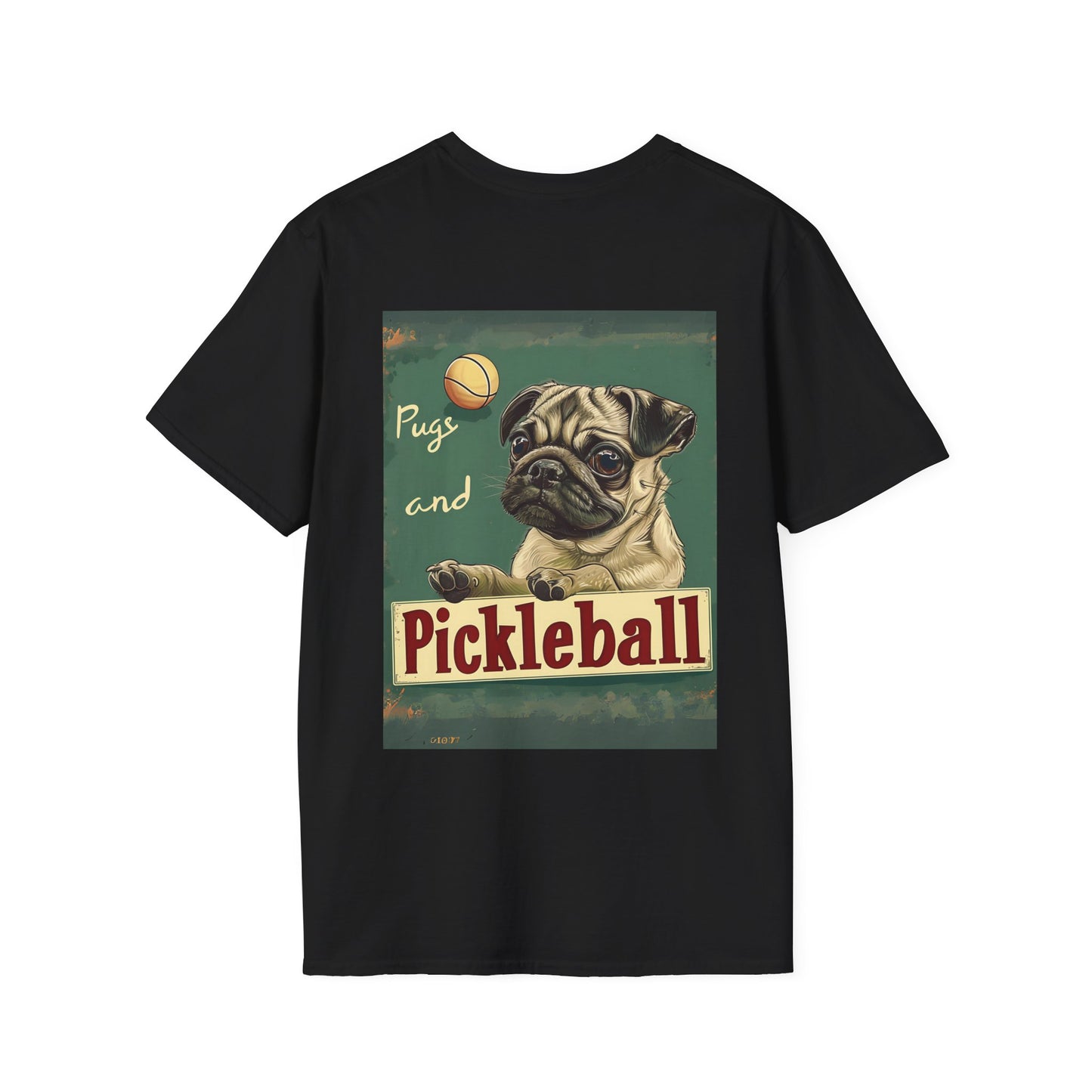 Classic Pugs and Pickleball Comfort Tee – Unisex Soft-Style