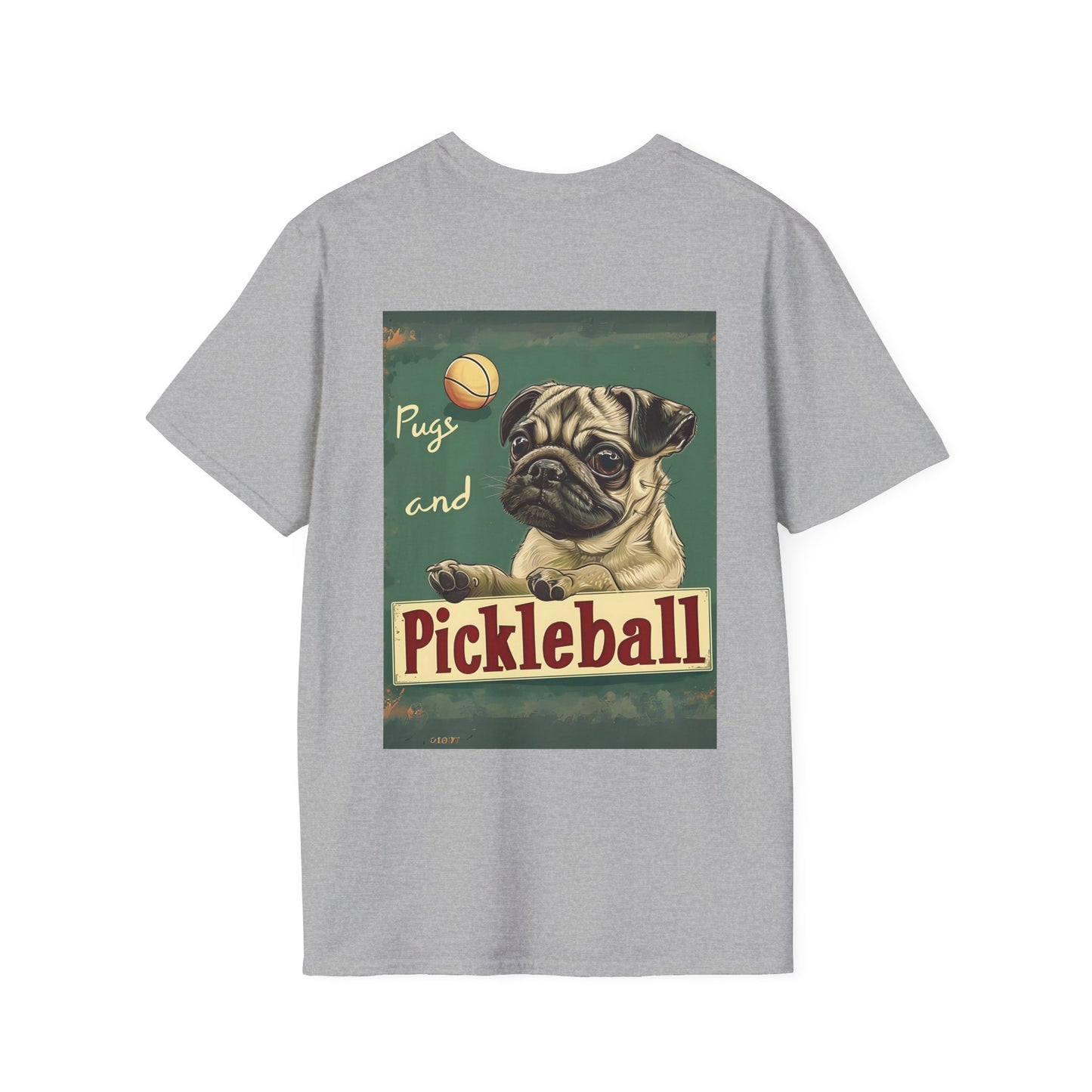 Classic Pugs and Pickleball Comfort Tee – Unisex Soft-Style