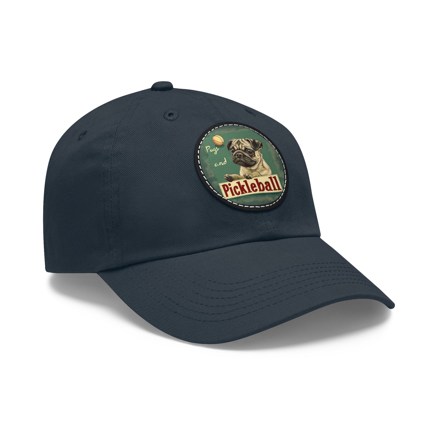 Pugs and Pickleball Leather Patch Hat