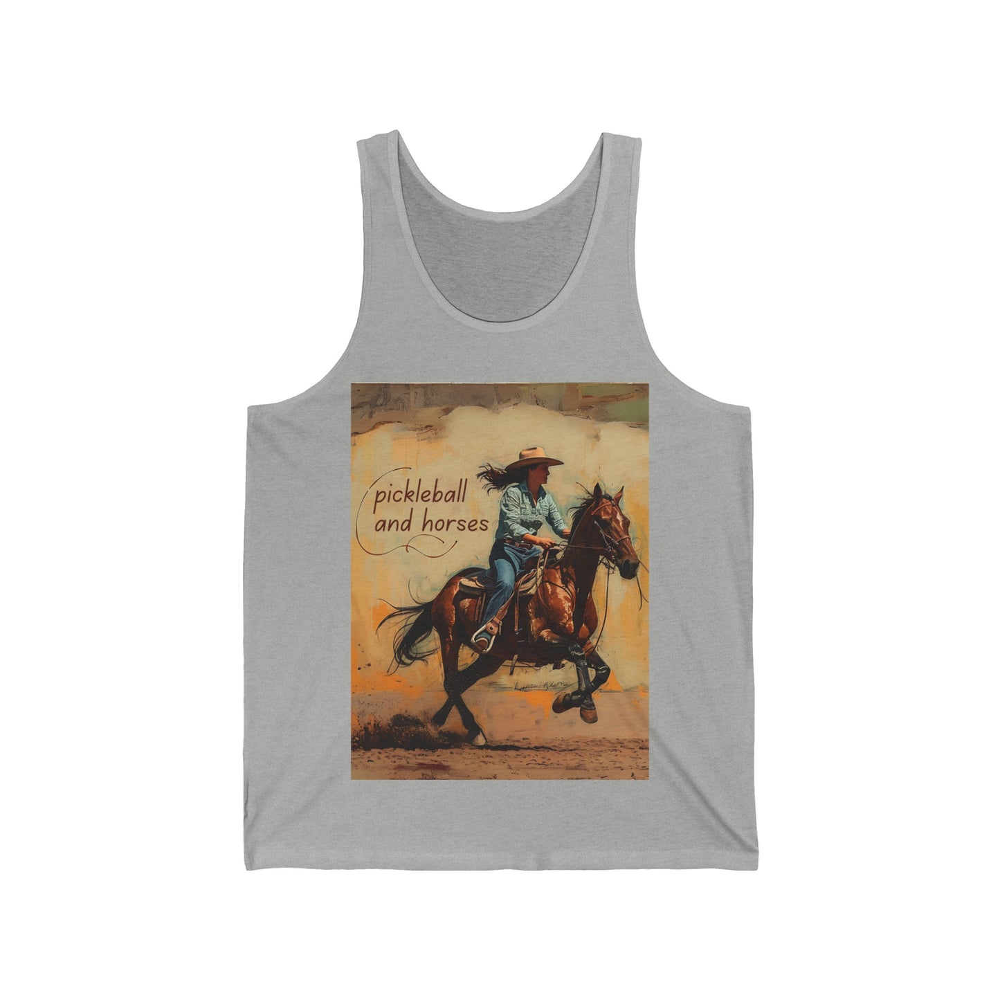 Pickleball and Horses Unisex Jersey Tank