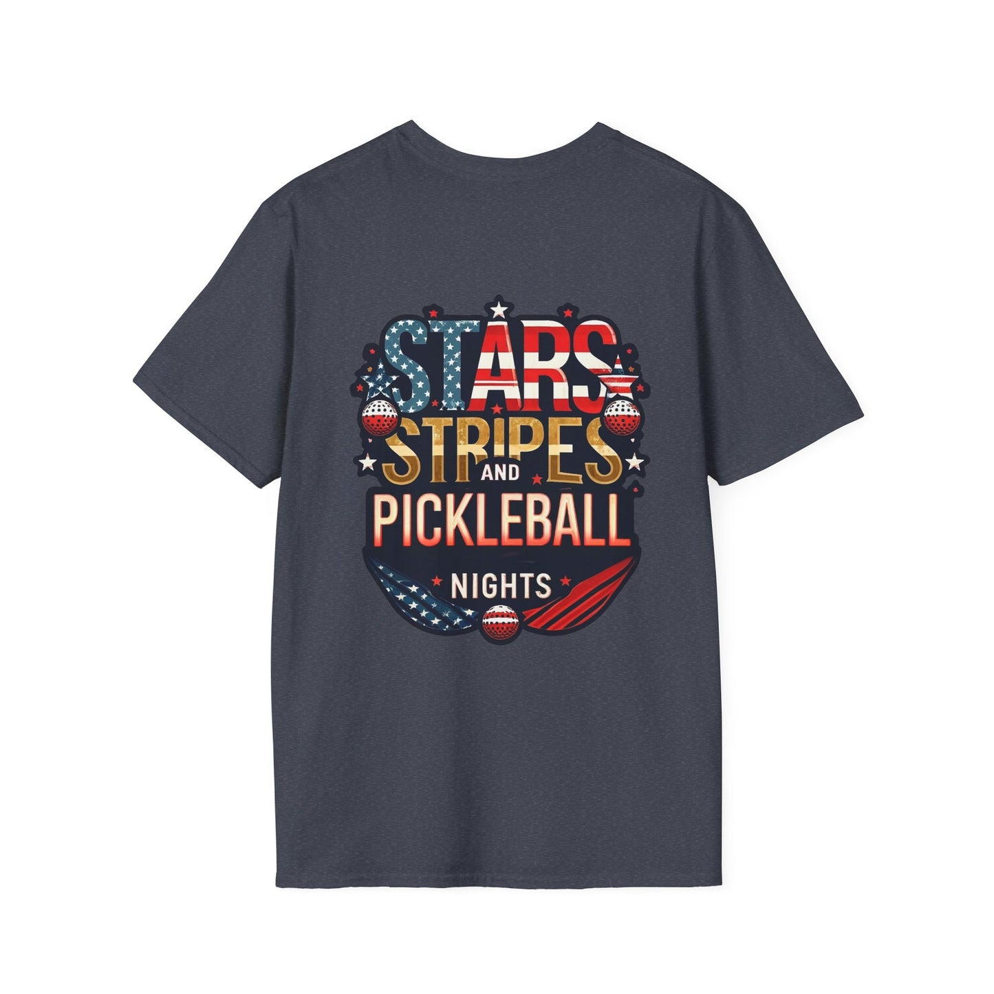 Stars, Stripes and Pickleball Nights Comfort Tee  – Unisex Soft-Style Back