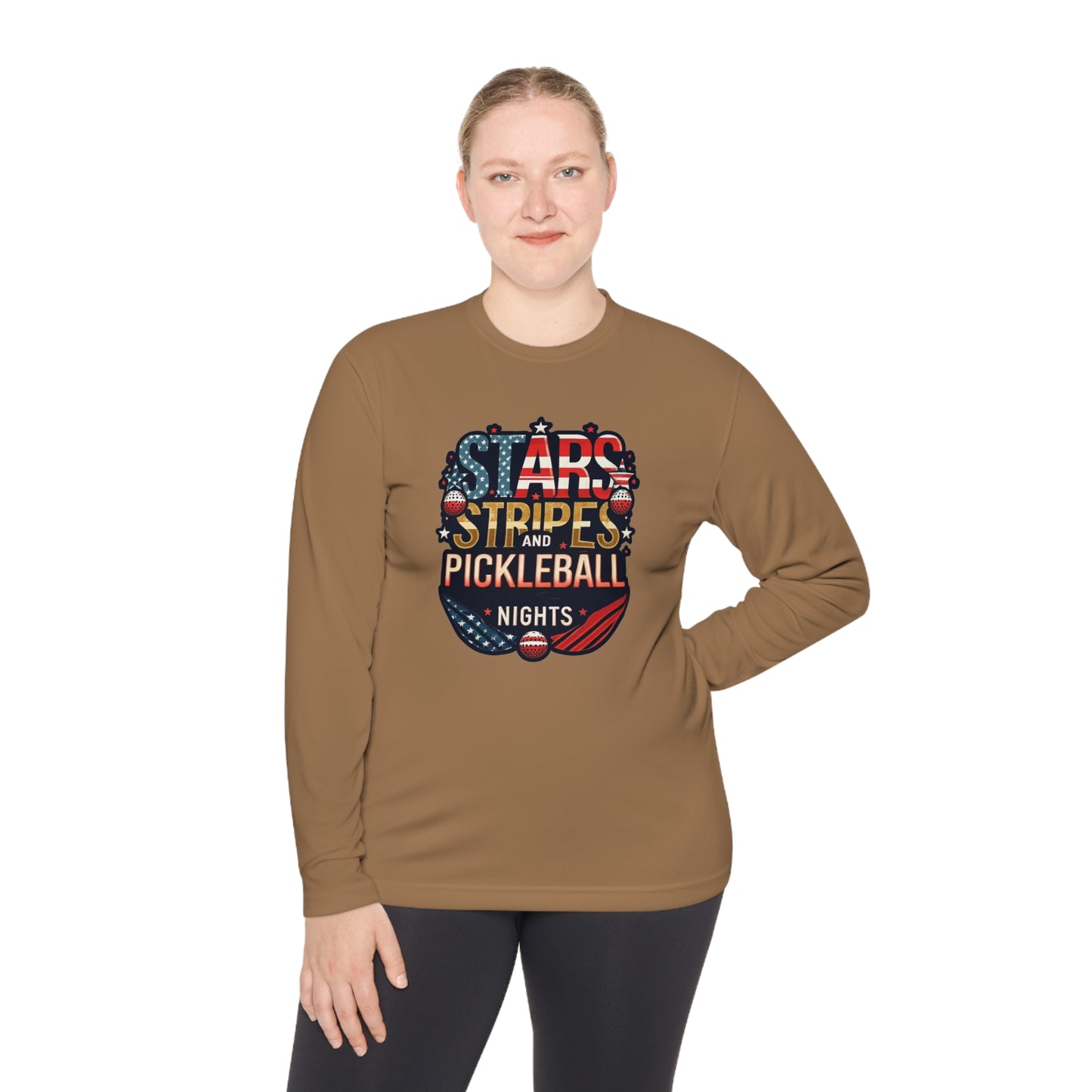 Stars, Stripes and Pickleball Nights – Unisex UV Protective Pickleball Long Sleeve Tee