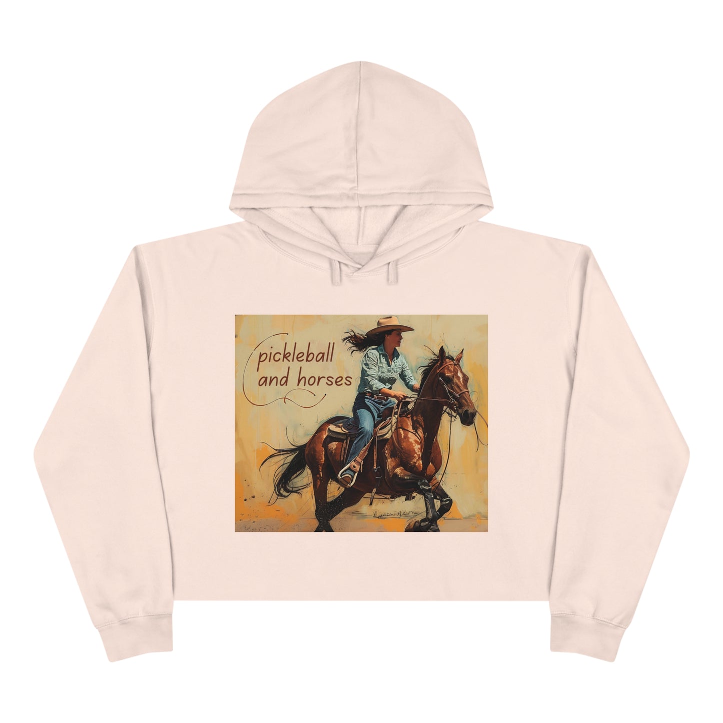 Pickleball and Horses Adventure Crop Hoodie