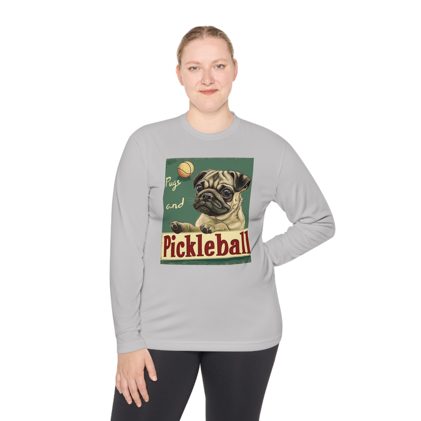 Pugs and Pickleball – Unisex UV Protective Pickleball Long Sleeve Tee