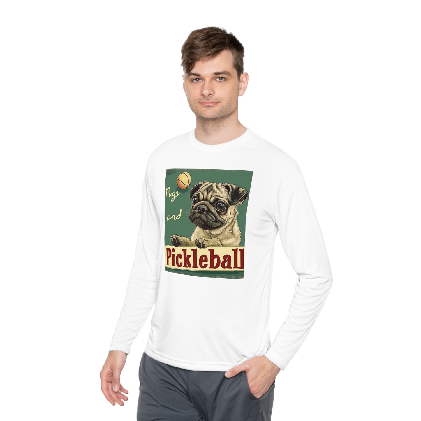 Pugs and Pickleball – Unisex UV Protective Pickleball Long Sleeve Tee