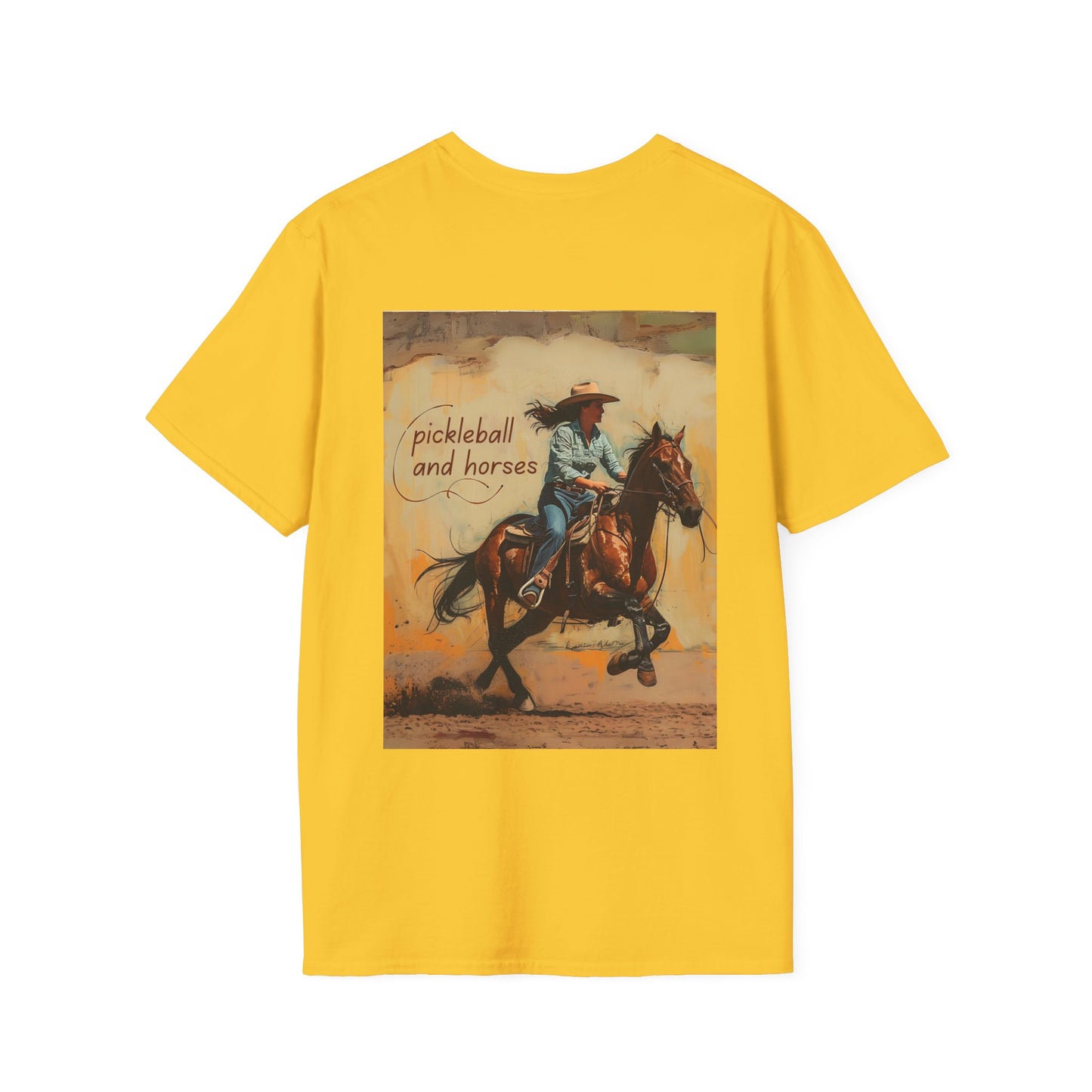 Classic Pickleball and Horses Comfort Tee – Unisex Soft-Style