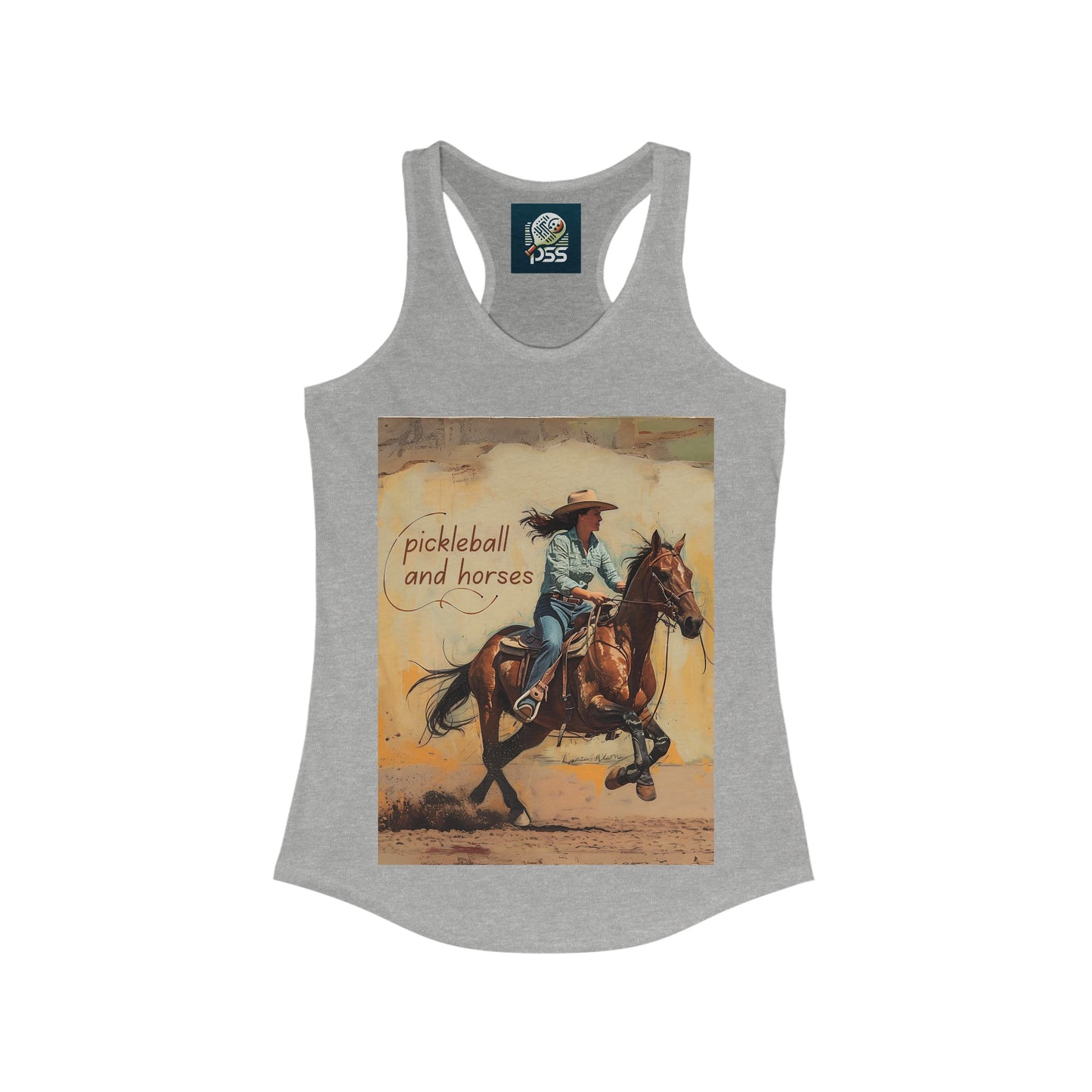 Pickleball and Horses Women's Racerback Tank