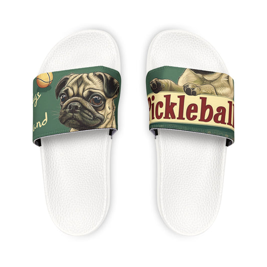 Pugs and Pickleball Slide Sandals for Women