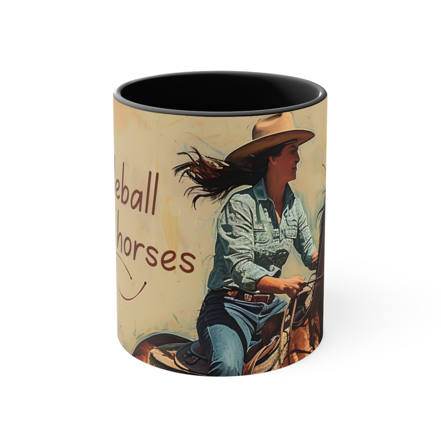 Pickleball and Horses Accent Coffee Mug