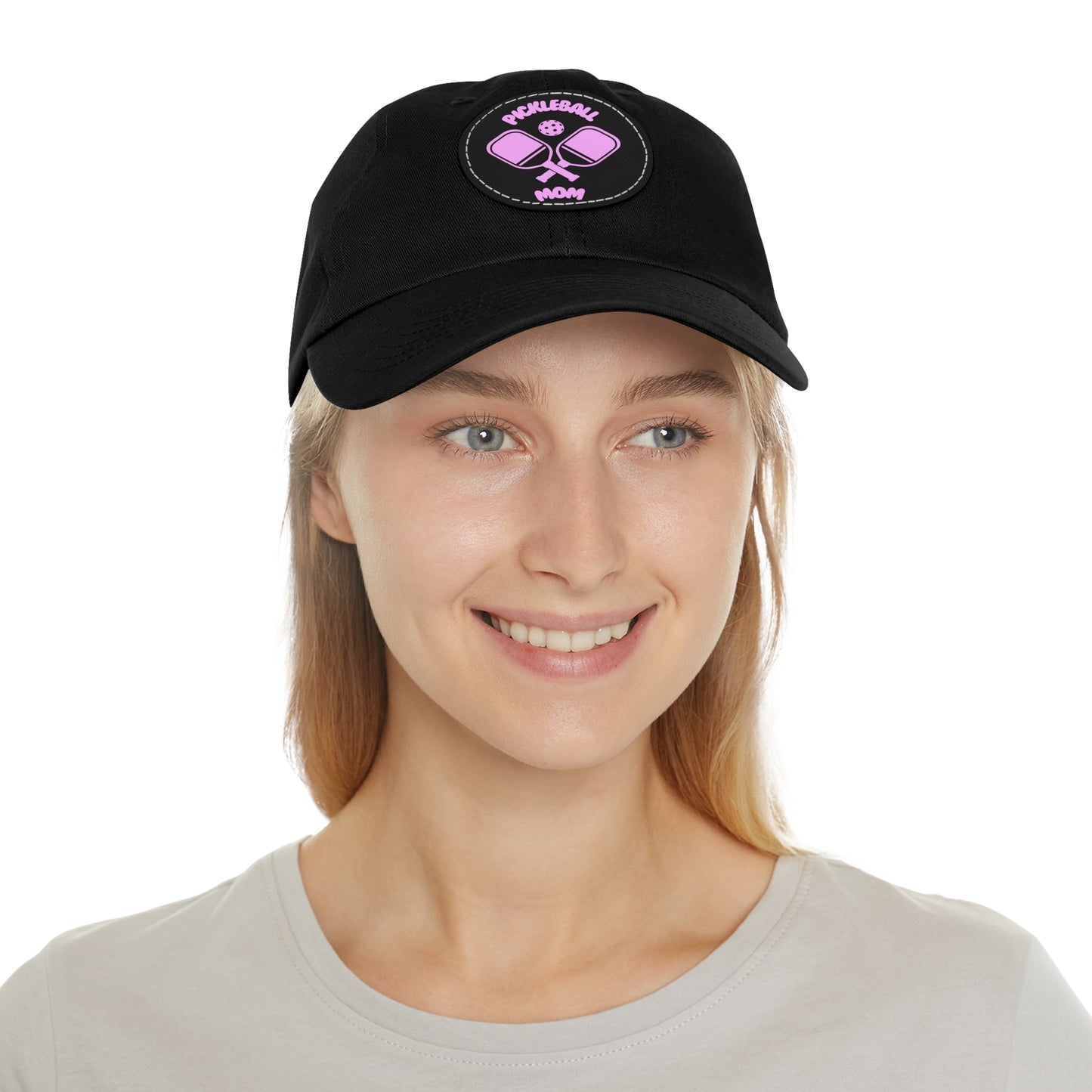 Pickleball Mom: Court Conqueror Leather Patch Hat